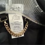 Cache Vintage  Black Open Front Vest With Silk Ruffle Lined Size 8 Photo 4