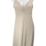 Jessica Simpson Beige Sleeveless Eyelet Knit V Neck Cami Tank Midi Dress Size L Photo 0