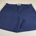 Old Navy  Women's Shorts‎ Size 10 Navy Blue Chino Khaki Mid Rise Cuffed Pockets # Photo 0