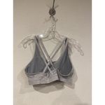 Lululemon  Energy Sports Bra Womens 12 Gray Strappy Cross Back Striped Yoga Photo 2