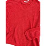 Eileen Fisher Organic Cotton Linen Waffle Knit V Neck Long Sleeve Orange S Photo 7