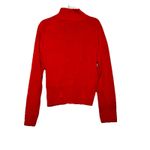 Mossimo Size M Women's Red Knit Cardigan Sweater Full Zipper Mock Neck Cotton Size M Photo 2