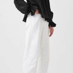 French Connection Black Long Sleeve Boza Crinkle Smocked Blouse XS NWT Photo 1