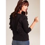 NYDJ Flounce Sleeve Tee Black Size Small Photo 2