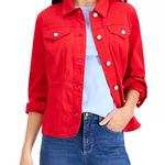 Charter Club NWT women’s Red Denim Jeans Casual Jacket Size XS Photo 0