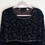 Vintage Kiko Black Velvet Floral Burnout Maxi Dress Witchy Whimsigoth Large Photo 2