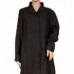 Eileen Fisher NWOT! SILK Coat Black Textured Coat Size Small BOHO Y2K Flared Hem Photo 1