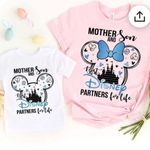  Mother Sz Lg Son Sz M Disney Partners For Life Cotton Matching Blue Shirt Photo 1