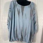 Fantastic Fawn  Blue and Gray Short Sleeve Top Size Large EUC Photo 1