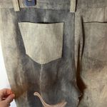 Polvere Italy Gray Green Jeans Velour Embroidered Patches Wide Leg Stretch Size undefined Photo 5