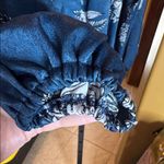 Hailey & Co. Colorful Floral Long Sleeve Blouse Teal Blue Size Medium Oversized Photo 4