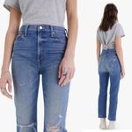Mother Superior High Waisted Rider Ankle Far Beyond The Sky Jeans Size 26 Wide Blue Photo 2