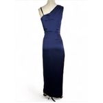 NICHOLAS Senda Asymmetric Gown in Midnight 0 New Womens Satin navy Long Dress Blue Photo 7