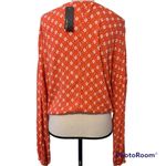 Anthropologie Chloe & Katie large embroidered crop top long sleeve V Photo 1