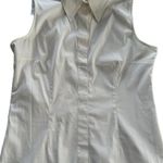 Armani Collezioni Womens White Cotton Button Down Sleeveless Blouse Top Size 12 Photo 0