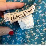 Vintage Alison Peters Petite Teal Floral Print Midi Dress Women's Size 10 Wrap Blue Photo 6