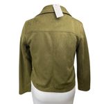 NEW Apperloth Green Suede Leather Long Sleeve Zip Up Biker Motorcycle Jacket XL Photo 1