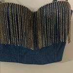 Denim Rhinestone Tassel Bustier Blue Size undefined Photo 2