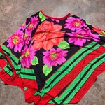 Oscar de la Renta  Womens OSFM vibrant flower Shawl Boho Scarf Photo 0