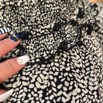 Joie  LILIANNA BLACK WHITE ROMANTIC RUFFLED SILK RUCHED SMOCKED WAIST LINED DRESS Photo 10