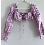 Princess Polly Top Womens 6 Purple Crop Top Long Sleeve Boho Festival Coquette Photo 0