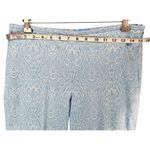 J. McLaughlin Pants Womens 6 Light Blue Jacquard Paisley Floral Tapered Slim Fit Photo 4