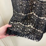 Darling London New Black Floral Lace Over Nude Lining Midi Dress A178 Size 14 Photo 6