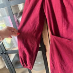 Princess Polly  Wrap dress long sleeves maroon burgundy linen the villa mini Photo 3