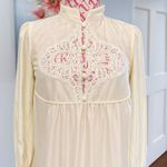 Lily Of France Vintage 70s Lily Of France Ivory Lace Trad Wife Peignoir Long Lined Nightgown S Photo 1
