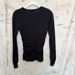Me+Em Ruched Front Long Sleeve Stretch Top Black Size XS Photo 2