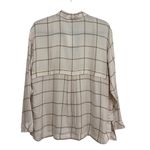 J.Jill NWT Brushed Twill Pleated Shirt Tunic in Bisq Multi Plaid - Size S Pet. Photo 2