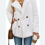 Me Jane  White Teddy Jacket Plush Cozy Fit Photo 0