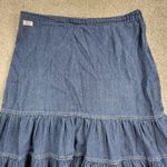VTG Amici Jean Skirt Womens 8 Blue Denim Drop Waist Tiered Rodeo Western 90s Photo 13