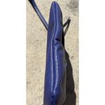 Juicy Couture Blue Faux Leather Pouch Wristlet Wallet Clutch Purse Black Lining Photo 15