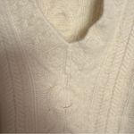 Saks 5th Avenue Saks Fifth Avenue Cream V-Neck Sweater Women’s Medium Lambswool Angora VTG Photo 3