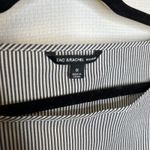 Zac & Rachel Woman Striped Bell Sleeve Pearl Embellished Top Plus Size 1X Black Photo 5