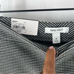 Nine West  Black Silver Houndstooth Stretch Knit High Rise Kick Flare‎ Pants 8 Photo 2