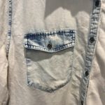 Maurice's Shirt Womens White Washed Denim Button Lightweight Chambray Large Photo 1