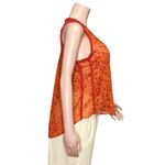 Poupette St. Barth  Singlet Bibi Top, Orange Cotton Tropical, Small Photo 8