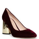 Kate Spade New York Sybil Velvet Pumps Burgundy Gold Crystal Heel Size 8 NIB Photo 0
