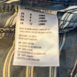 American Eagle Blue White Striped Palazzo Pants High Waist Wide Leg Size 8 Long Photo 7