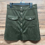 Philosophy  Olive Green Button-Front Skirt size 10 Photo 0