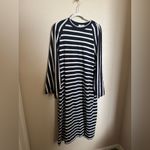 COS  Striped Knit Polo‎ Maxi Dress Size medium Black and White Photo 1