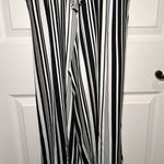 Ny Collection Jumpsuit Size Small Black White Stripes Wide Leg Cropped Photo 4