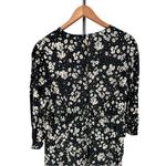 New Look ASOS Black Microfloral Daisy Midi Dress with Slit 3/4 Sleeves NWT sz 14 Photo 7