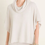 Barefoot Dreams  cozy chic cowl neck cream poncho sweater L/XL Photo 0
