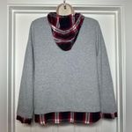 Tommy Hilfiger Vintage Denim Classic 90s Red Plaid Long Sleeve Hoodie Sweatshirt Photo 6