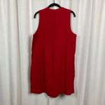 Quince  Red Wild Cherry Organic Cotton Gauze Sleeveless Swing Dress Sz.M Photo 10