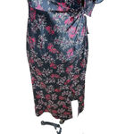 Cinq a Sept Daisy Kacy Tumbled Black Pink Floral Print Dress Size 4 Photo 3