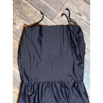 Athleta  Black Tankini Swim Top Ruched Adjustable Blousy Modest Underwire 34DD/D Photo 7